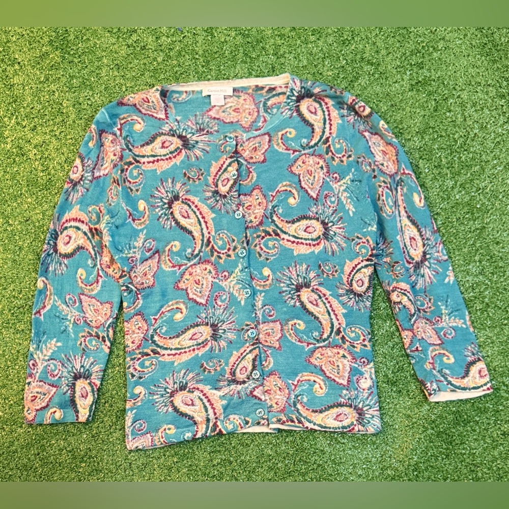 Garnet Hill Blue and Pink Button Down Shirt